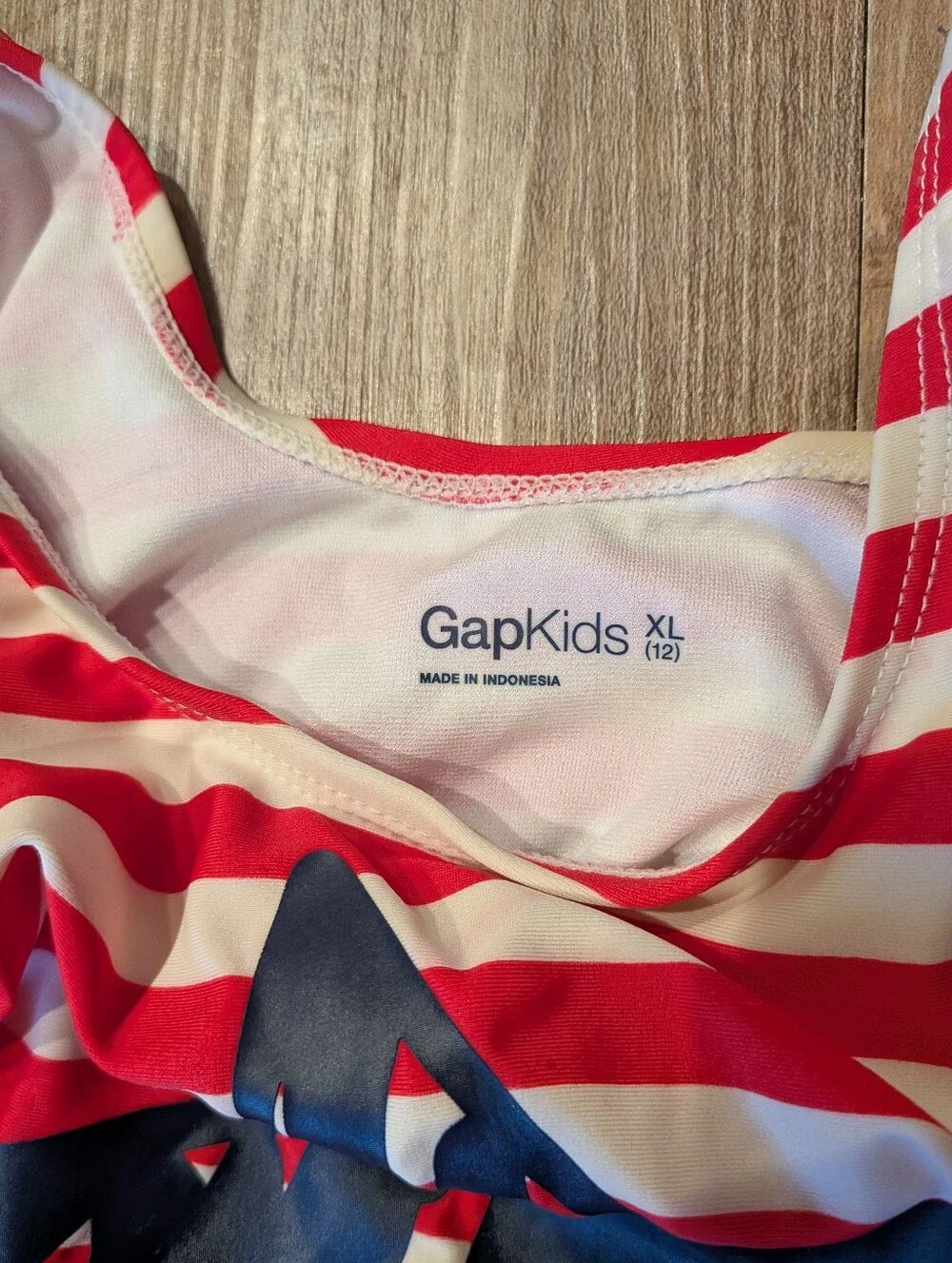 GAP Girls New Tankini Red & White Striped with Navy Star Accent Size XL (12)